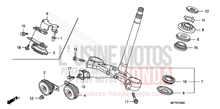 LENKSCHAFT von CB1300 Super Bold'or ABS PEARL SUNBEAM WHITE (NHA66KF) von 2010